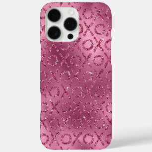 Coque iPhone 16 Pro Max Parties scintillant rose XOXO