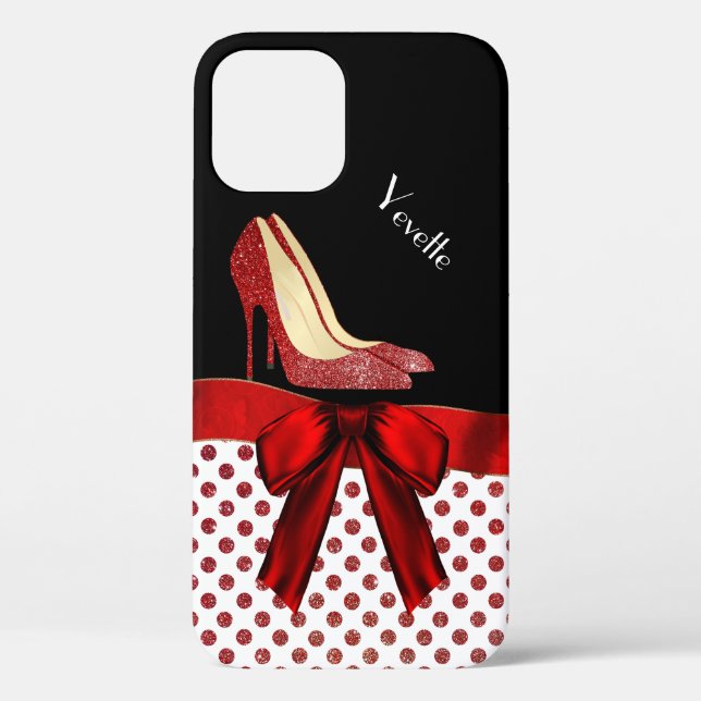 Coques Case-Mate iPhone Parties scintillant rouge chic Stilettos (Verso)