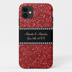 Coque Case-Mate Pour iPhone Parties scintillant rouge faveurs de mariage
