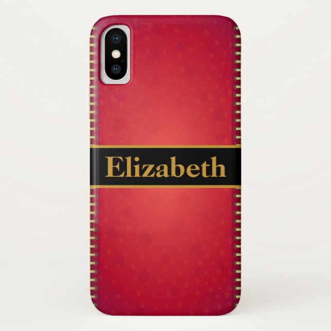 Coques Case-Mate iPhone Parties scintillant rouge personnalisée Faux Foil  (Dos)