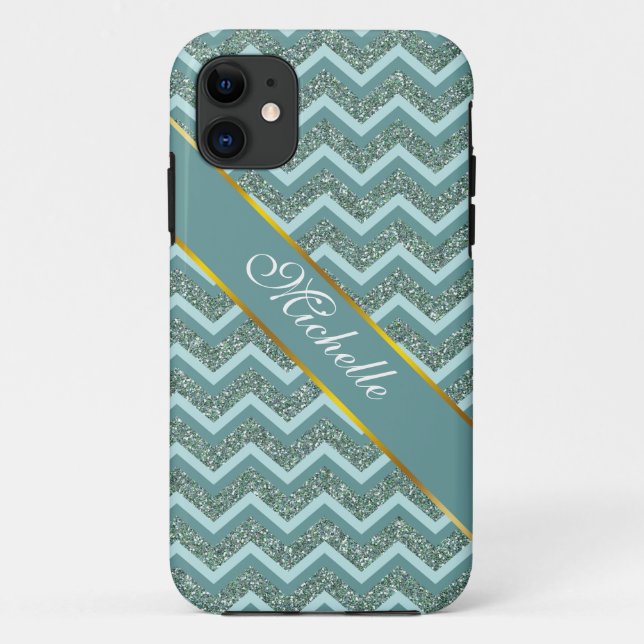 Coques Case-Mate iPhone Parties scintillant turquoise (Dos)
