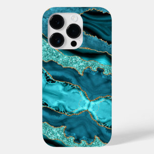 Coque Case-Mate iPhone Parties scintillant turquoise Blue Gold Aqua Turqu