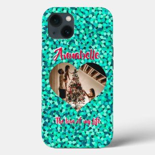 Case-Mate iPhone Case Parties scintillant turquoise forme coeur photo
