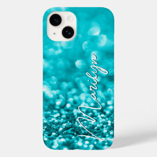 Coque Case-Mate iPhone Parties scintillant Turquoise personnalisée