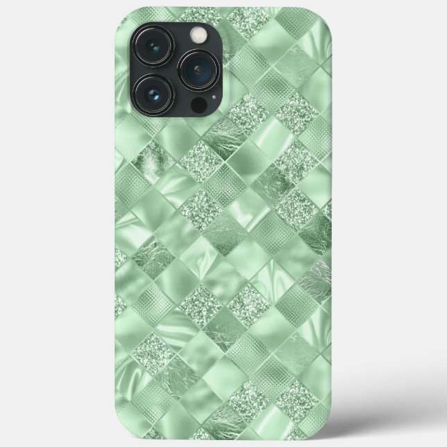 Coques Case-Mate iPhone Parties scintillant verte Mint Chic métallique Élé (Verso)