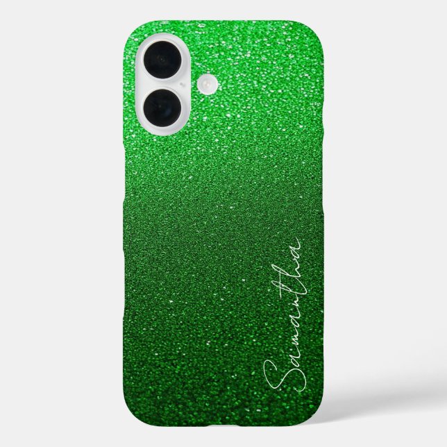 Coques Case-Mate iPhone Parties scintillant verte personnalisée (Verso)