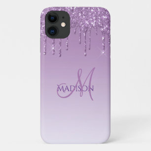 Case-Mate iPhone Case Parties scintillant Violet Monogramme Étincelles G