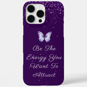 Coque iPhone 16 Pro Max Parties scintillant violettes Inspirational
