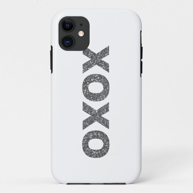 Coques Case-Mate iPhone Parties scintillant XOXO Silver (Dos)