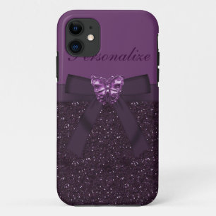 Etui iPhone Case-Mate Parties scintillantes, arc et papillon pourpres de