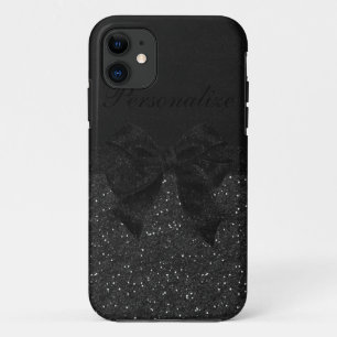 Coque Case-Mate Pour iPhone Parties scintillantes et arc noirs personnalisés