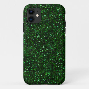 Coque iPhone 11 Parties scintillantes foncées de vert vert