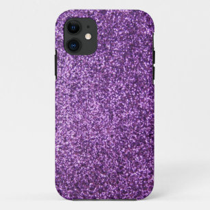 Coque iPhone 11 Parties scintillantes pourpres de Faux