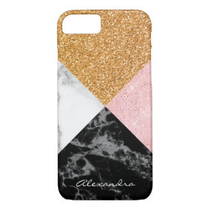 Case-Mate iPhone Case Parties scintillantes roses d'or de monogramme et