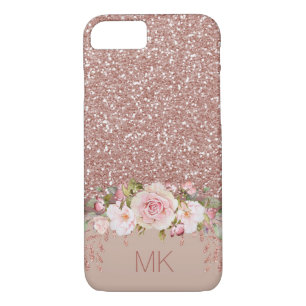 Case-Mate iPhone Case Parties scintillantes roses d'or florales avec le
