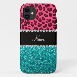 Coque iPhone 11 Parties scintillantes roses nommées personnalisé