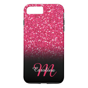 Coque iPhone 7 Plus Parties scintillantes roses, personnalisées avec
