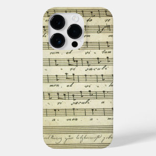 Coque Pour iPhone 14 Pro Partition vintage, Partition musicale antique 1810