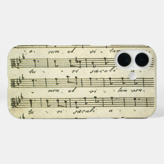 Coque Pour iPhone 16 Partition vintage, Partition musicale antique 1810