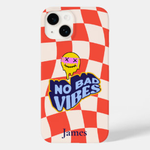Coque Case-Mate iPhone Pas de mauvaises vidéos Melting emoji À damiers