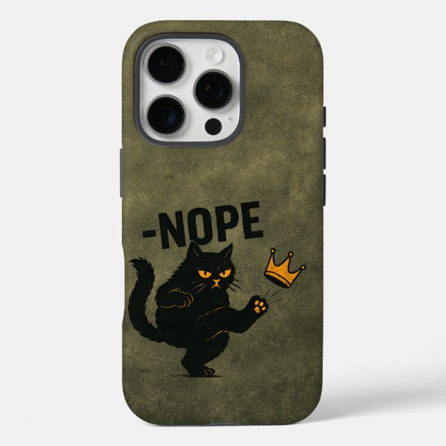 Coques Case-Mate iPhone Pas De Rois En Amérique Chat Noir Drôle Kicking Cr (Verso)