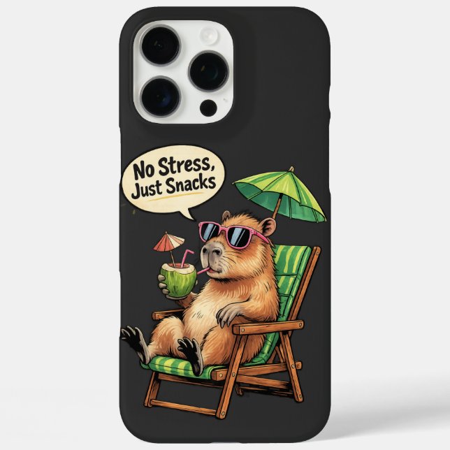 Coques Case-Mate iPhone Pas de stress, juste des snacks – Capybara mignon  (Verso)