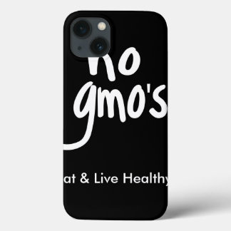iPhone 13 Case Pas d'OGM Mange sain noir blanc promotion