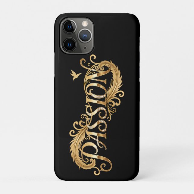 Coques Case-Mate iPhone Passion Dorée – Typographie de Luxe Inspirante D (Dos)