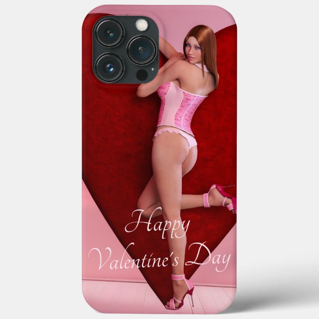 Coques Case-Mate iPhone Passionnée Saint Valentin fille dans un corse (Verso)