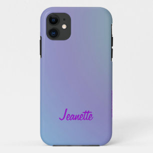 Coque Case-Mate iPhone Pastel bleu et violet, nom,