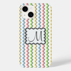 Coque Case-Mate iPhone Pastel Chevron avec Monogram de Shirley Taylor