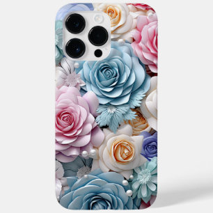 COQUE Case-Mate iPhone PASTEL COULEUR D'EAU 3D ROSES