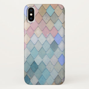 Case-Mate iPhone Case Pastel Diamond Motif Mermaid bleu rose vert