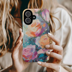 Coque Pour iPhone 16 Pastel Floral Moderne Impressionniste Peinture