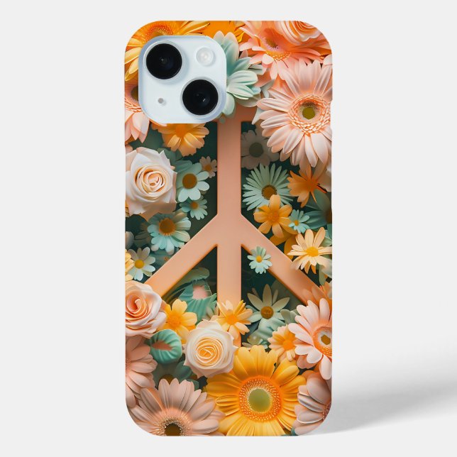 Coques Case-Mate iPhone Pastel Floral Peace Signal Téléphone Case (Verso)
