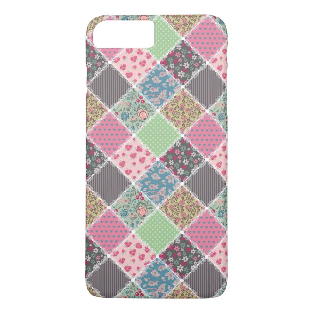 Coques Case-Mate iPhone Pastel Floral Quilt Carré (Dos)
