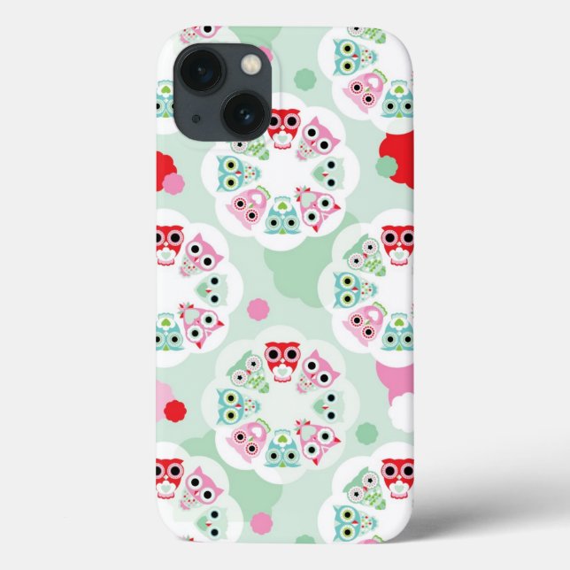 Coques Case-Mate iPhone pastel flower owl (Verso)