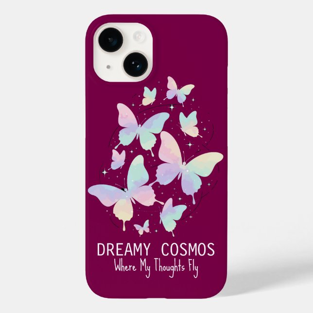 Coques Case-Mate iPhone Pastel Galaxy Butterflies Dreamy Aesthetic (Verso)