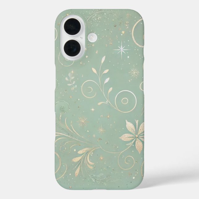 Coques Case-Mate iPhone Pastel Green Shade Floral Motif (Verso)