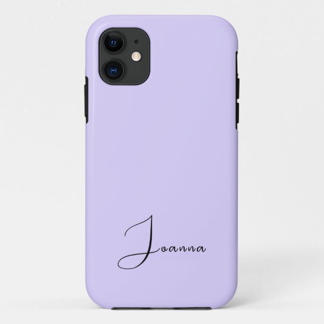 Coques Case-Mate iPhone Pastel Lavender bleu couleur solide | Nom minimal (Dos)