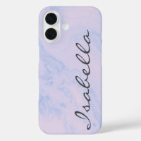 Pastel Lilac Marbre Nom du script personnalisé