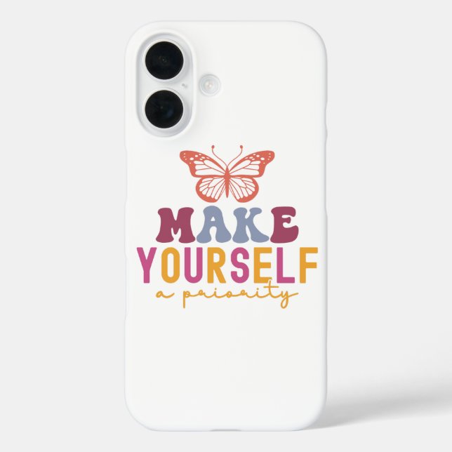 Coques Case-Mate iPhone Pastel "Make Yourself a Priority" Self Care Graphi (Verso)