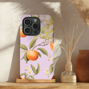 Coque Case-Mate iPhone Pastel Mauve tendance, fruits d'abricot et or chic