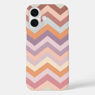 Coque Pour iPhone 16 Pastel Multicolore Chevron Zigzag Bohème Géométriq