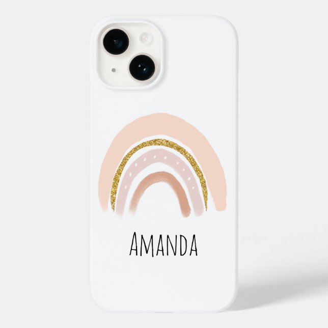 Coques Case-Mate iPhone Pastel Pink & Faux Parties scintillant Rainbow Boh (Verso)