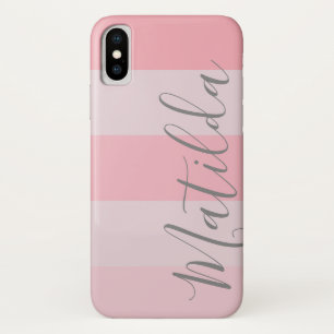 Case-Mate iPhone Case Pastel Pink Ombre Stripe Nom personnalisé