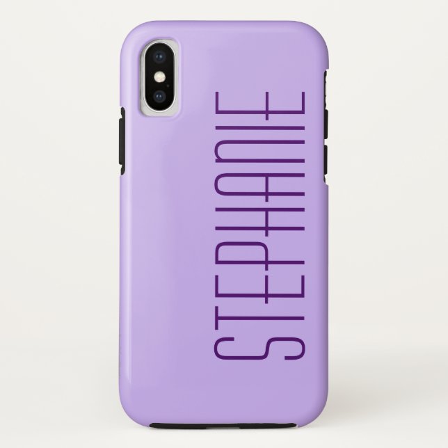 Coques Case-Mate iPhone Pastel Purple, Nom Personnalisé, Sturdy (Dos)