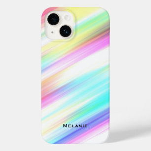 Coque Case-Mate iPhone Pastel Rainbow Brush Strokes Personnalisé