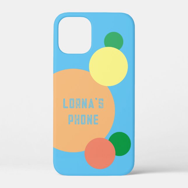 Coques Case-Mate iPhone pastel rainbow confetti cercles nom personnalisé (Verso)