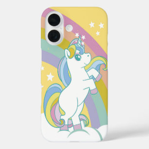 Coque Pour iPhone 16 Pastel Rainbow Unicorn